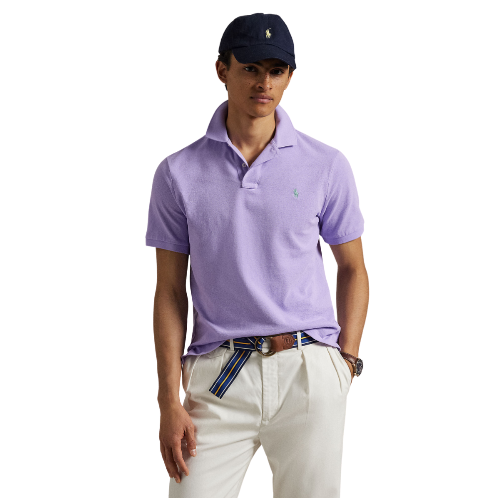 Ralph Lauren Custom Slim Mesh SS Polo - Light Lilac