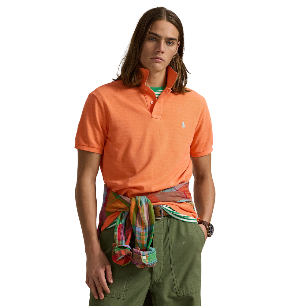 Ralph Lauren Custom Slim Mesh SS Polo - Classic Peach