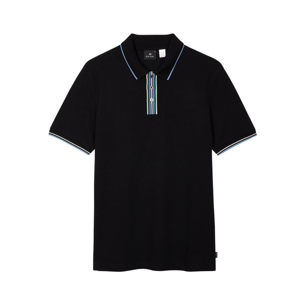 PS SS Placket Polo Shirt - Black