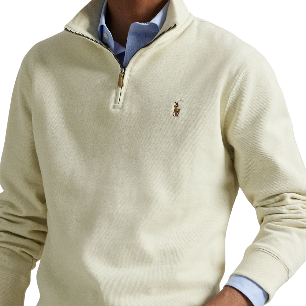 Ralph Lauren LS 1/4 Zip Rib Knit - Parchment Cream
