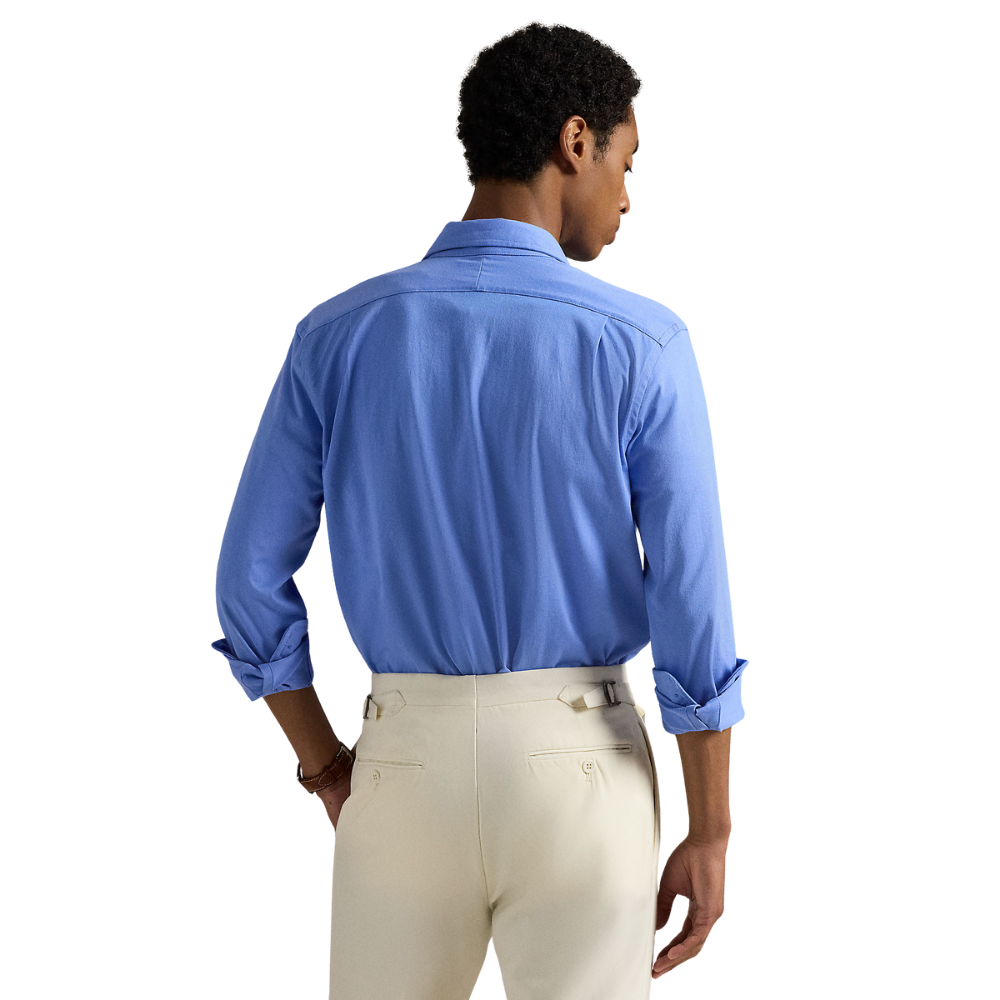 Ralph Lauren LS Jersey Spread Collar Shirt - Harbor Island Blue