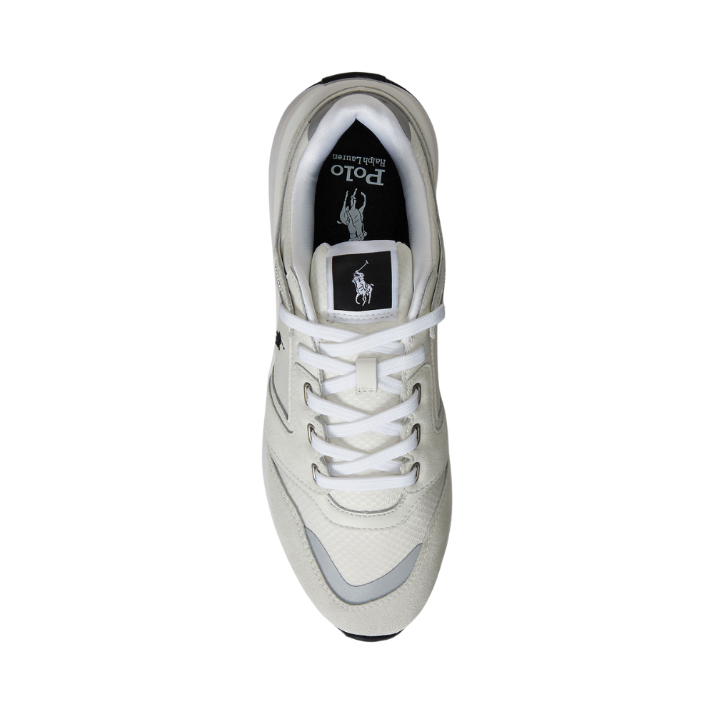 Ralph Lauren Train 89 V2 Suede-Panelled Trainer - White/Black Pp