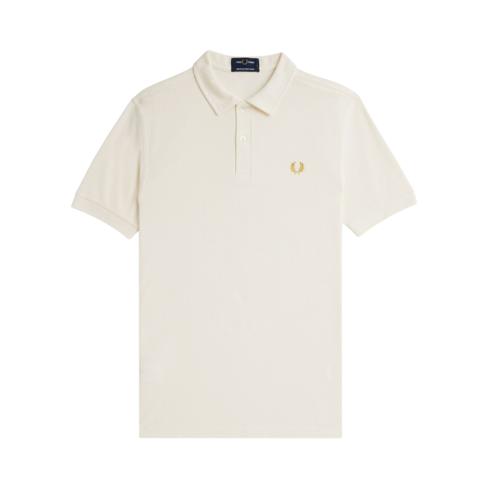 Fred Perry Open Waffle Polo Shirt - Ecru