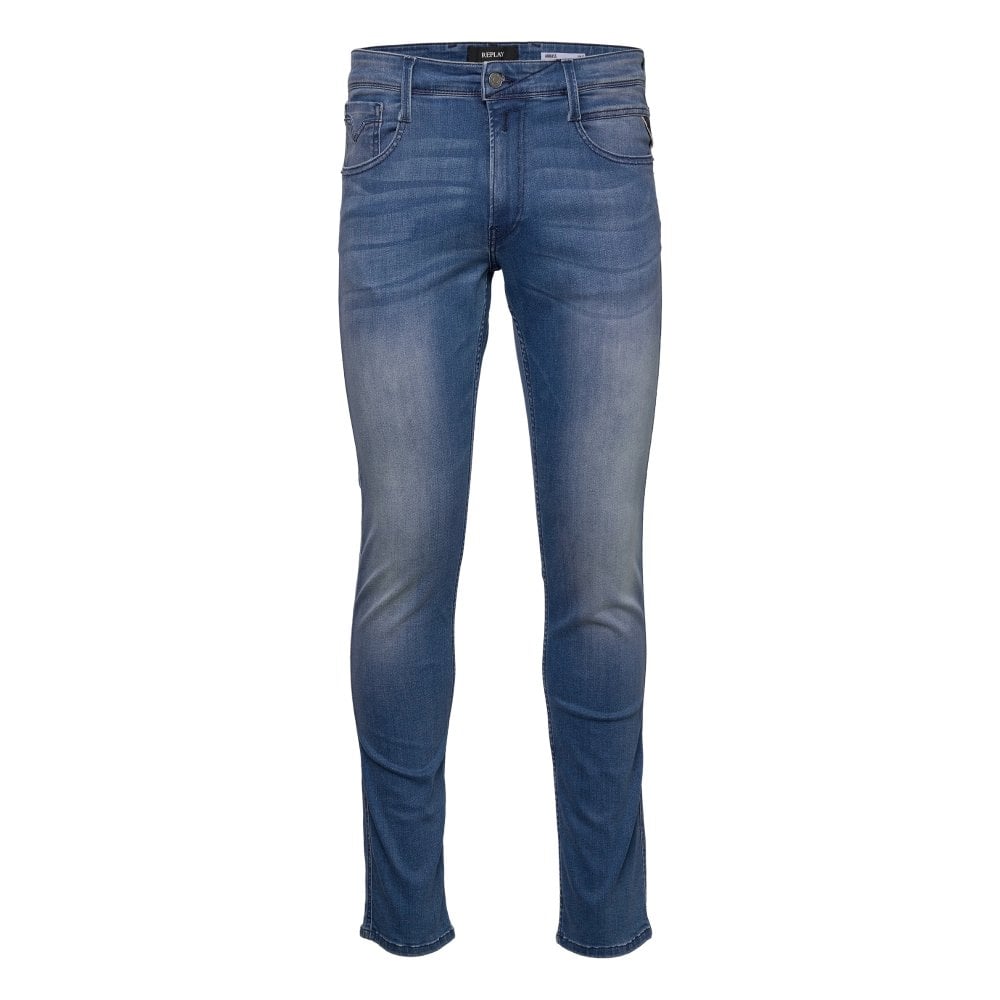 ANBASS Slim Power Stretch 99 Denim - Medium Blue