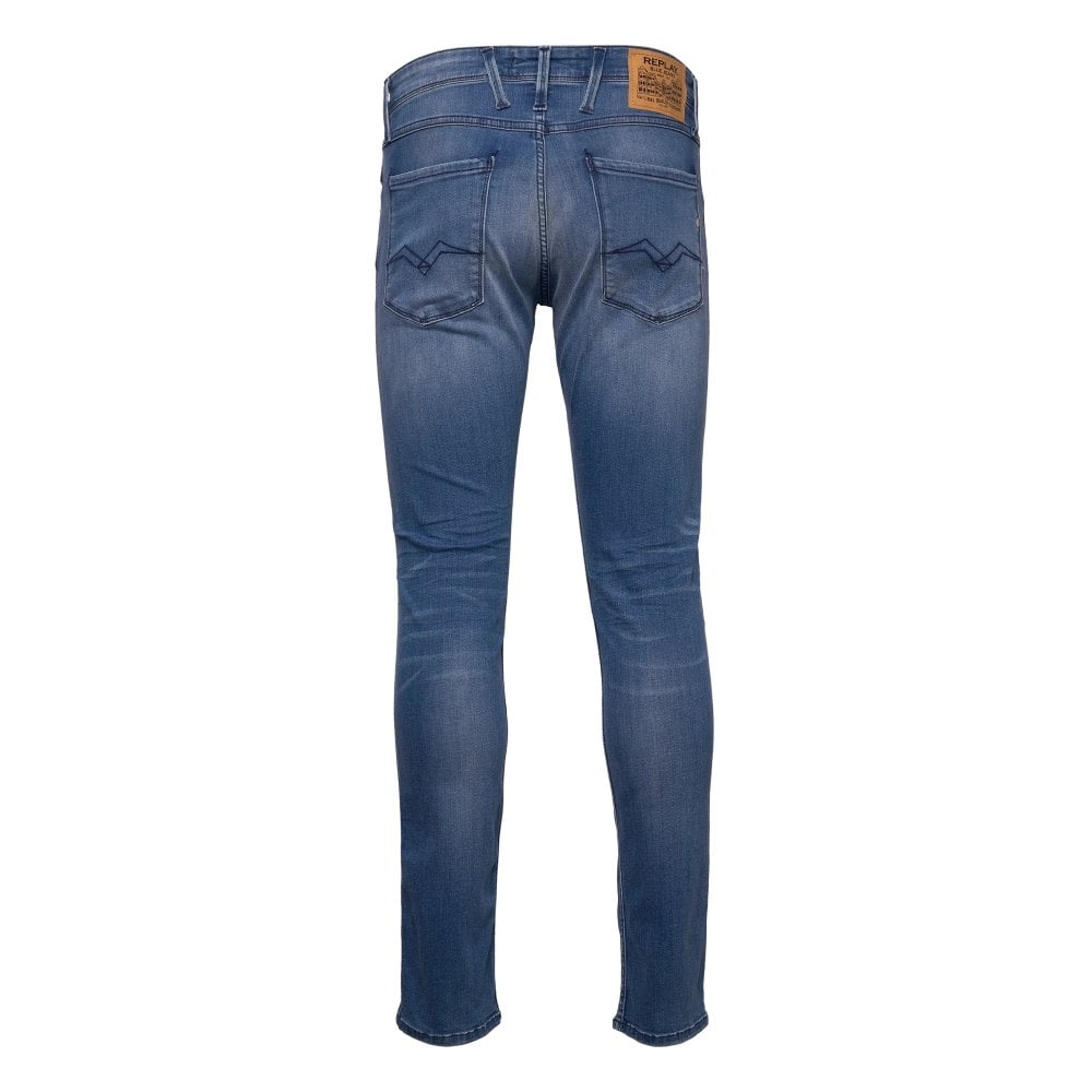 ANBASS Slim Power Stretch 99 Denim - Medium Blue