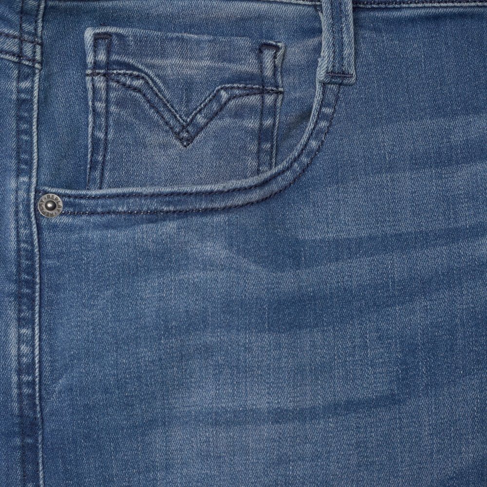 ANBASS Slim Power Stretch 99 Denim - Medium Blue