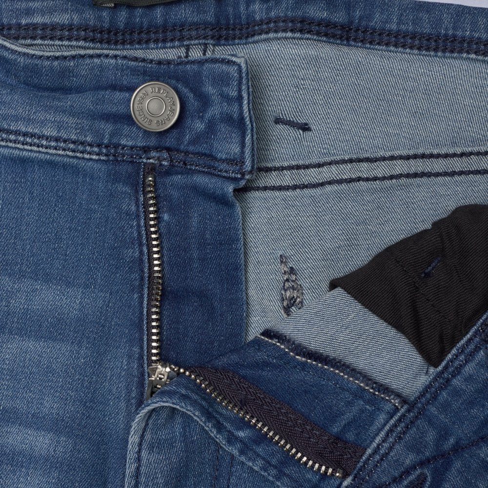 ANBASS Slim Power Stretch 99 Denim - Medium Blue